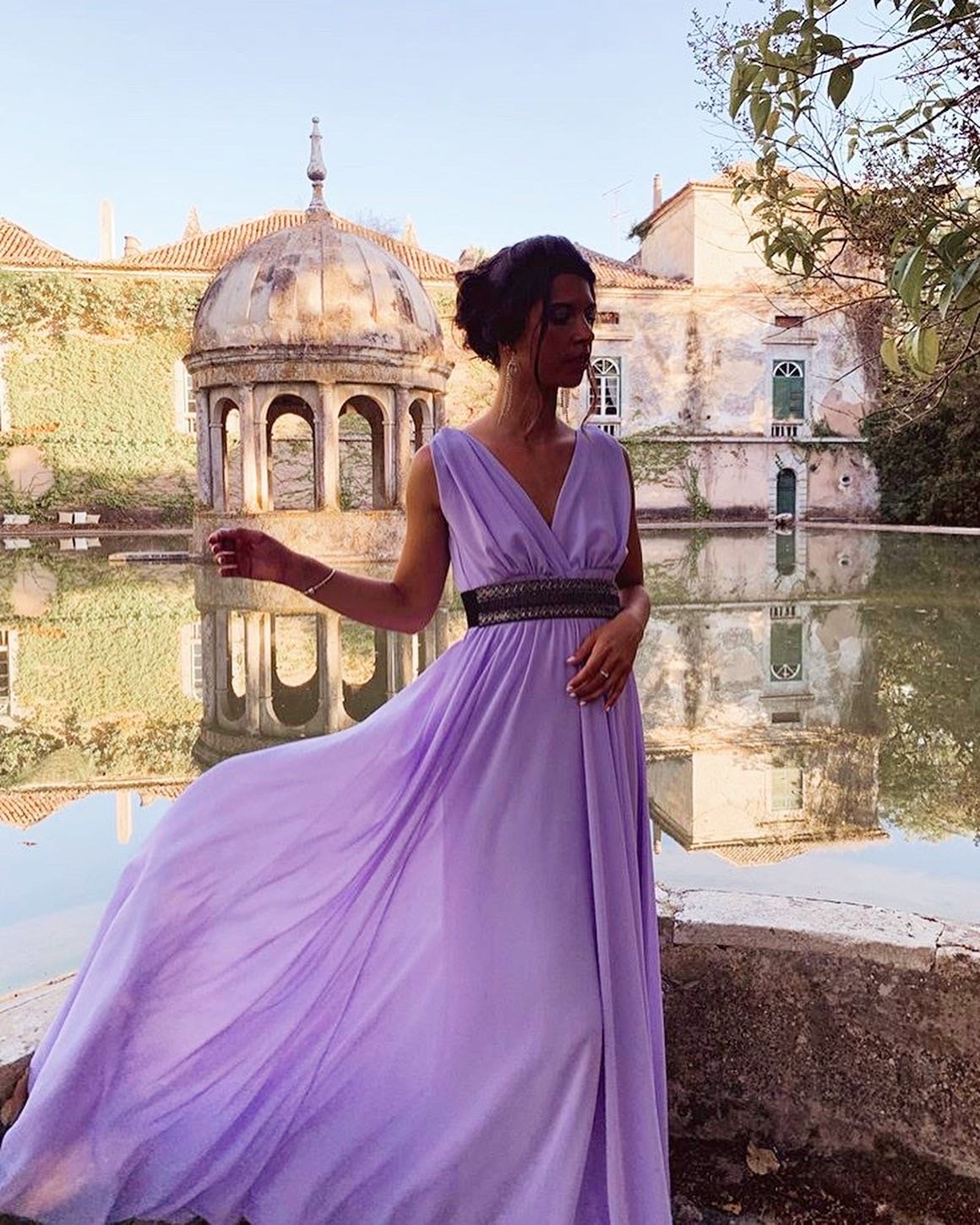 Vestido Gasa Cascada
