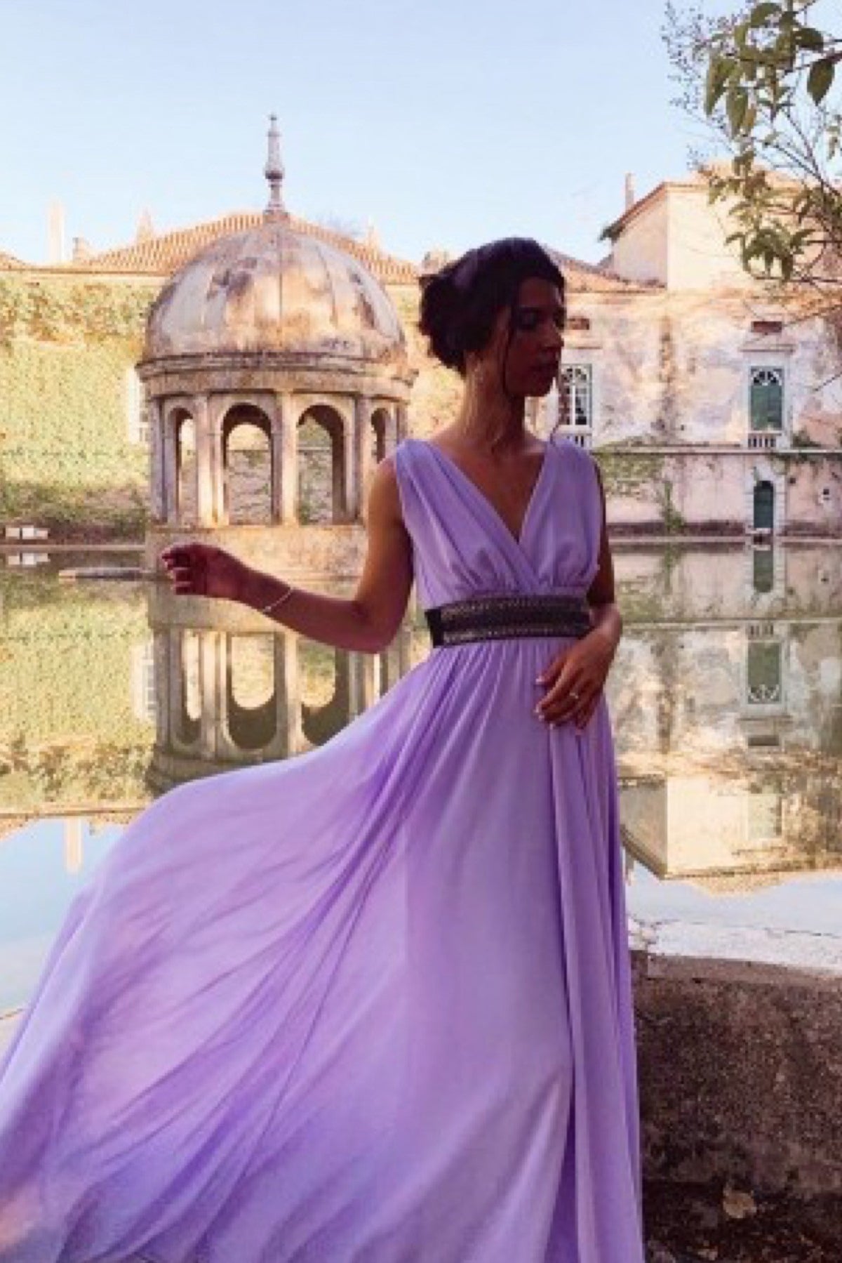Vestido Gasa Cascada
